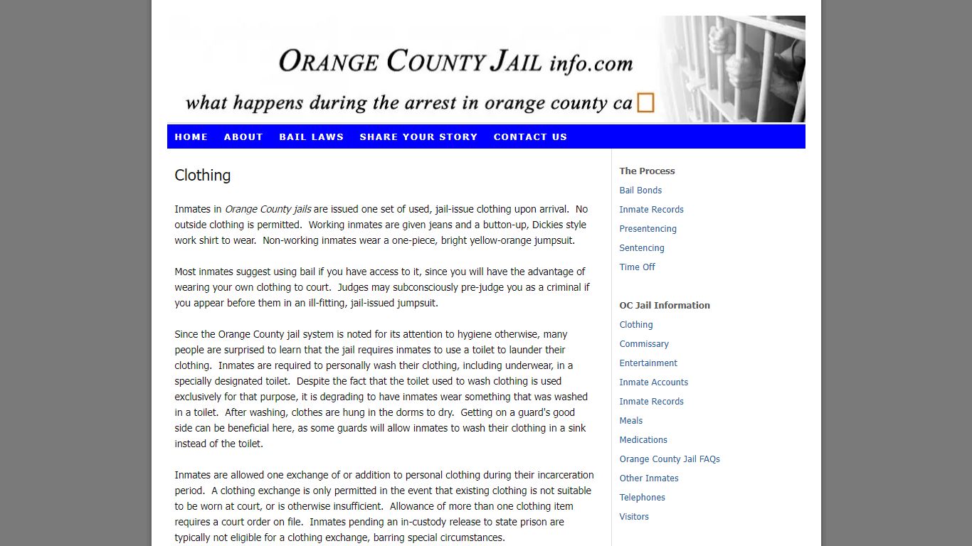 Orange County Jail – Clothing